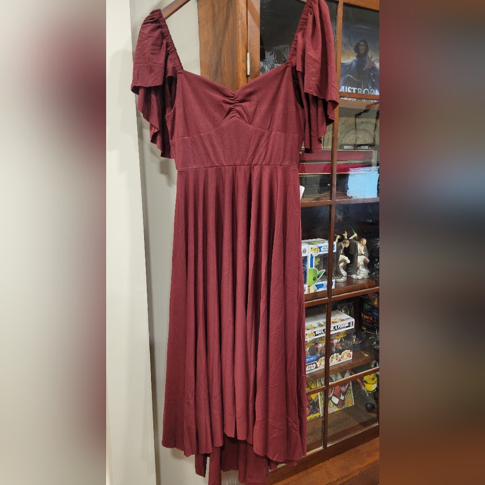 Elegant Burgundy Dress